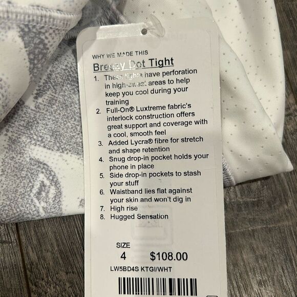 Lululemon Gray Patterned Leggings Breezy Dot Tight - Picture 4 of 7